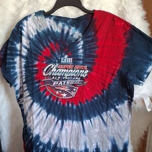 Majestic Blue and Red Tie-Dye Shirt